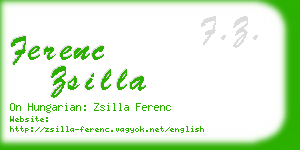 ferenc zsilla business card